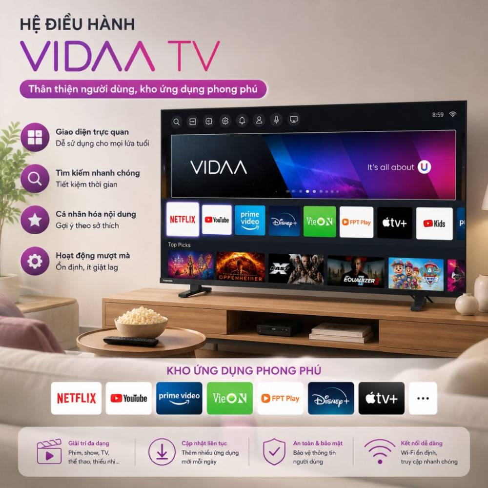 Smart tivi Toshiba Full HD 55 inch 55V37SP - Hàng chính hãng