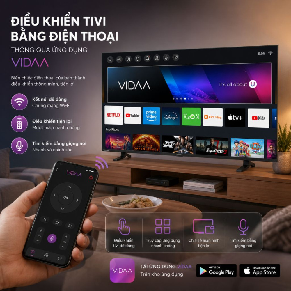 Smart tivi Toshiba Full HD 55 inch 55V37SP - Hàng chính hãng