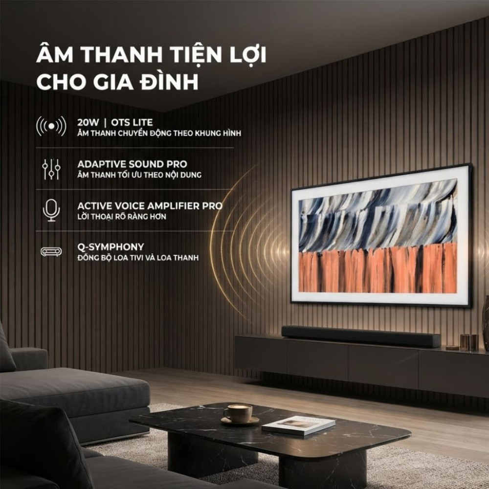 Smart tivi khung tranh The Frame Qled Samsung AI 4K 65 inch QA65LS03HE  - Hàng chính hãng