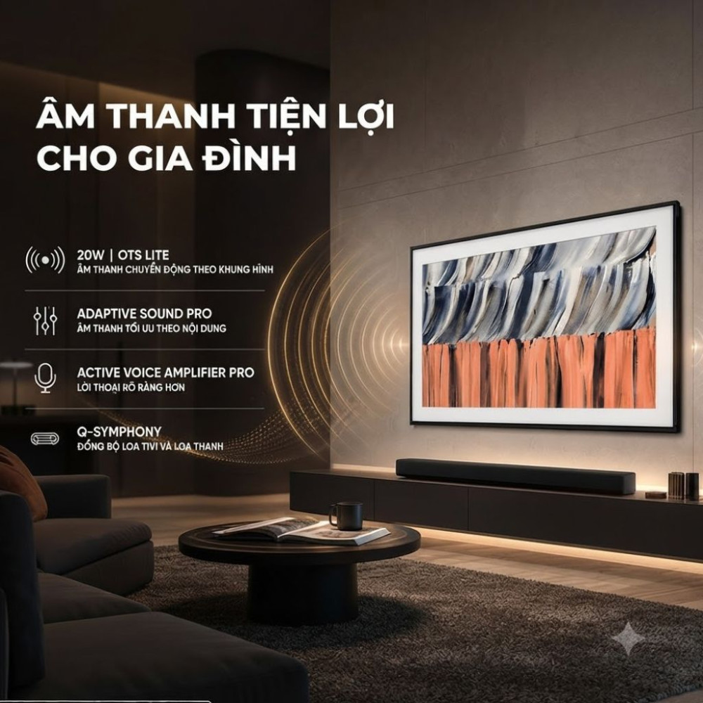 Smart tivi khung tranh the Frame Qled Samsung AI 4K 55 inch QA55LS03HE - Hàng chính hãng