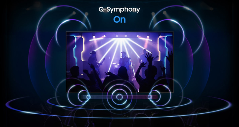 Công nghệ Q-Symphony Next kết hợp với Adaptive Sound cho âm thanh sống động