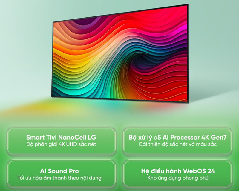 Tính năng nổi bật của Smart tvi NanoCell LG 4K 50 inch 50NANO81TSA