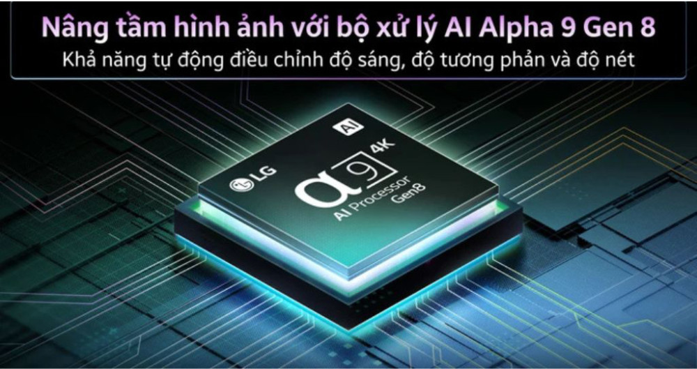 Bộ xử lý α9 AI Processor 4K Gen8,  nâng cấp thông minh từng khung hình