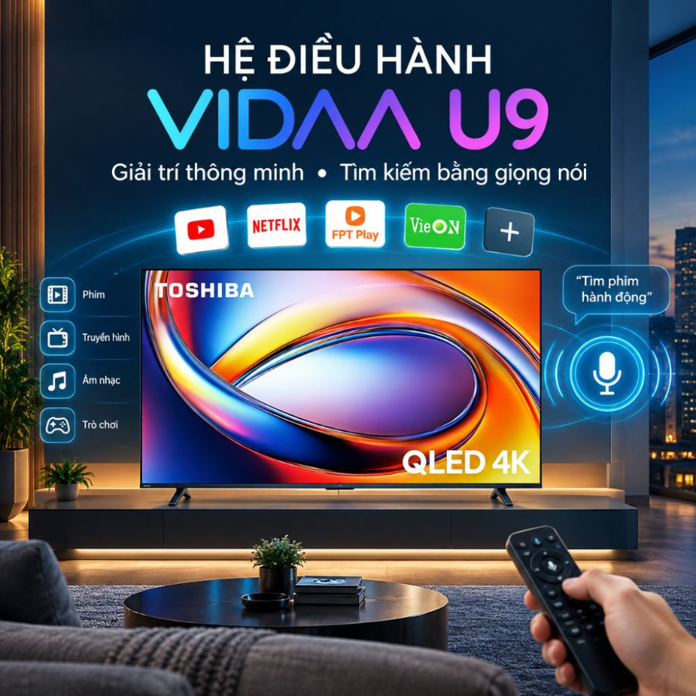 Smart tivi qled Toshiba AI 4K 85 inch 85M450RP - Hàng chính hãng