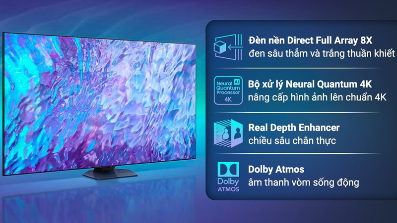 Đặc điểm nổi bật của smart tivi qled 4K 98 inch Samsung QA98Q80C