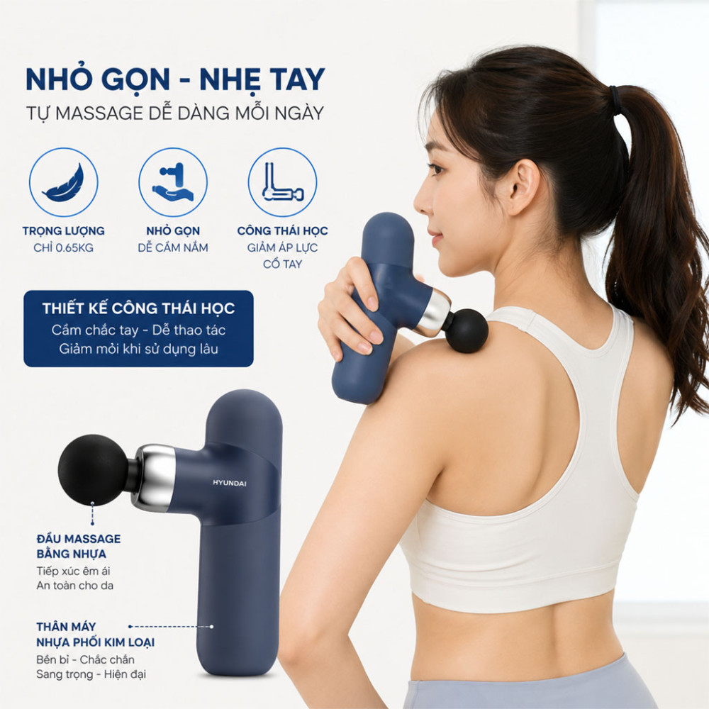 Súng massage cầm tay Hyundai PMS-019 - Hàng chính hãng