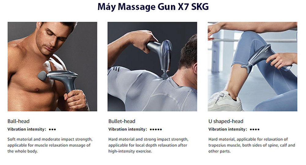 Súng massage Gun SKG X7 - Hàng chính hãng