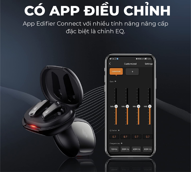 Bạn cũng có thể điều khiển tai nghe này thông qua App Edifier Connect 