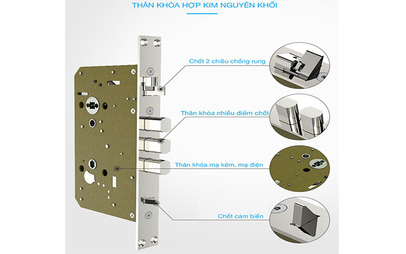 Thiết kế của Thân khóa tự động Kaadas K7,K8