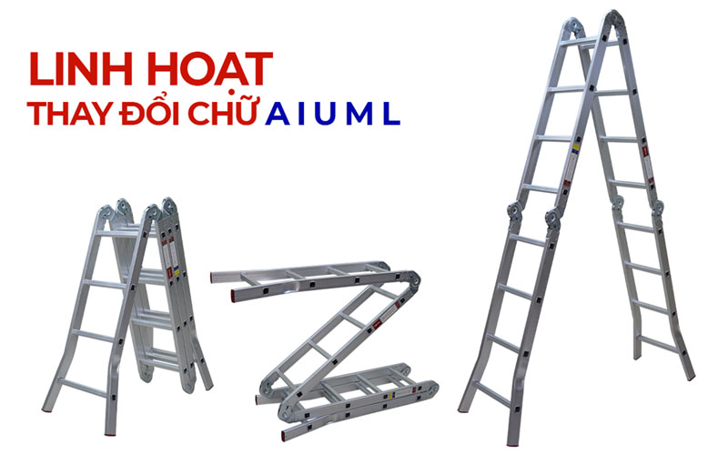 Kiểu dáng của Thang nhôm gấp đa năng 4 đoạn Fujihome ML104S