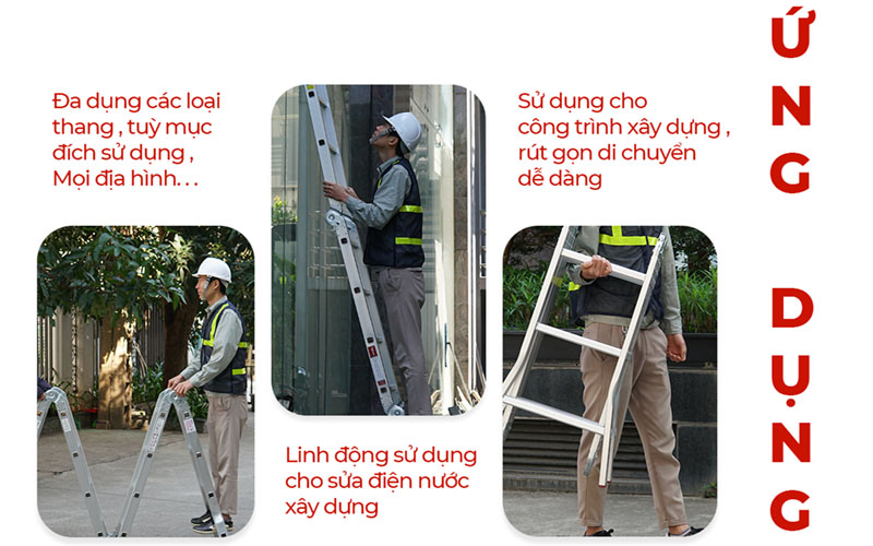 Ứng dụng của Thang nhôm gấp đa năng 4 đoạn Fujihome ML104S