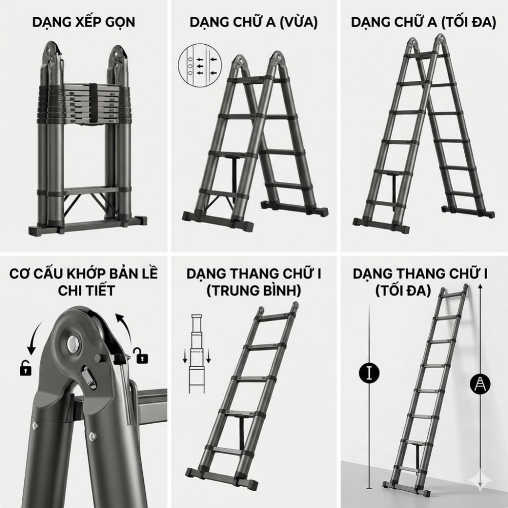Thang rút gọn chữ A Fujihome STLA66 - Hàng chính hãng