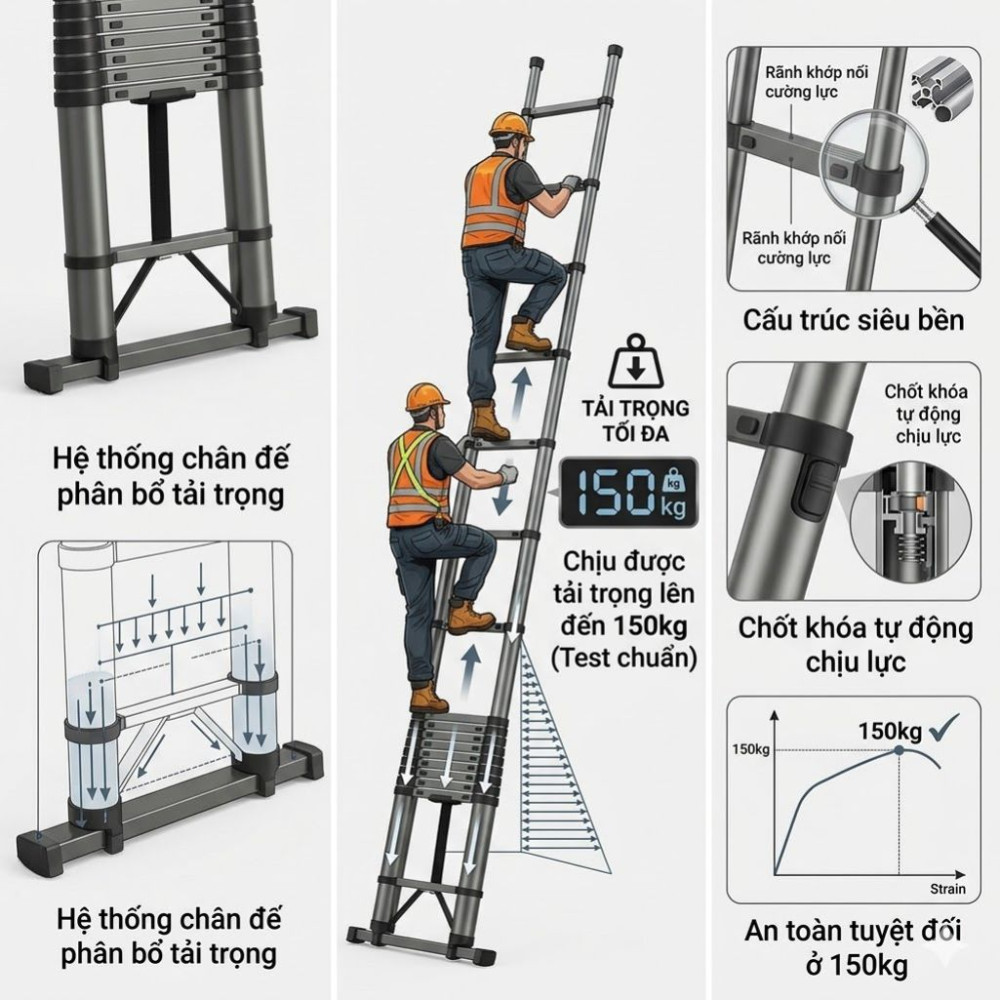 Thang rút gọn chữ A Fujihome STLA34 - Hàng chính hãng