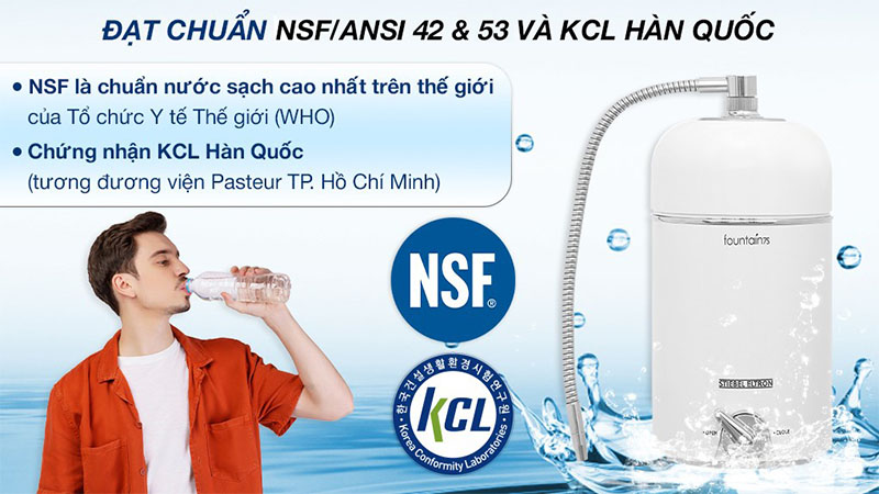 Chứng nhận nước đạt chuẩn của Thiết bị lọc nước UF Stiebel Eltron Fountain 7S 1 lõi