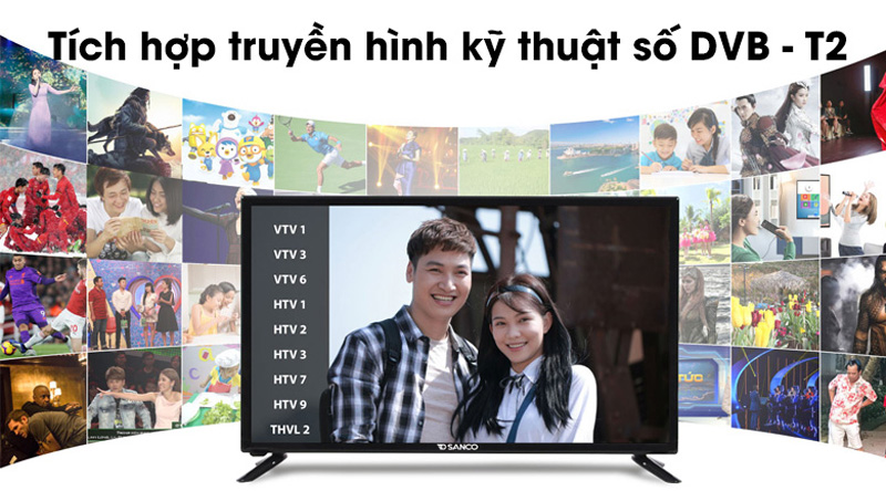 Tích hợp bộ thu truyền hình kỹ thuật số mặt đất DVB-T2, DVB-C.