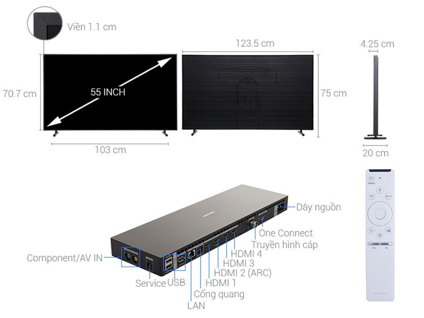 Cấu tạo của Tivi khung tranh Samsung UA55LS003