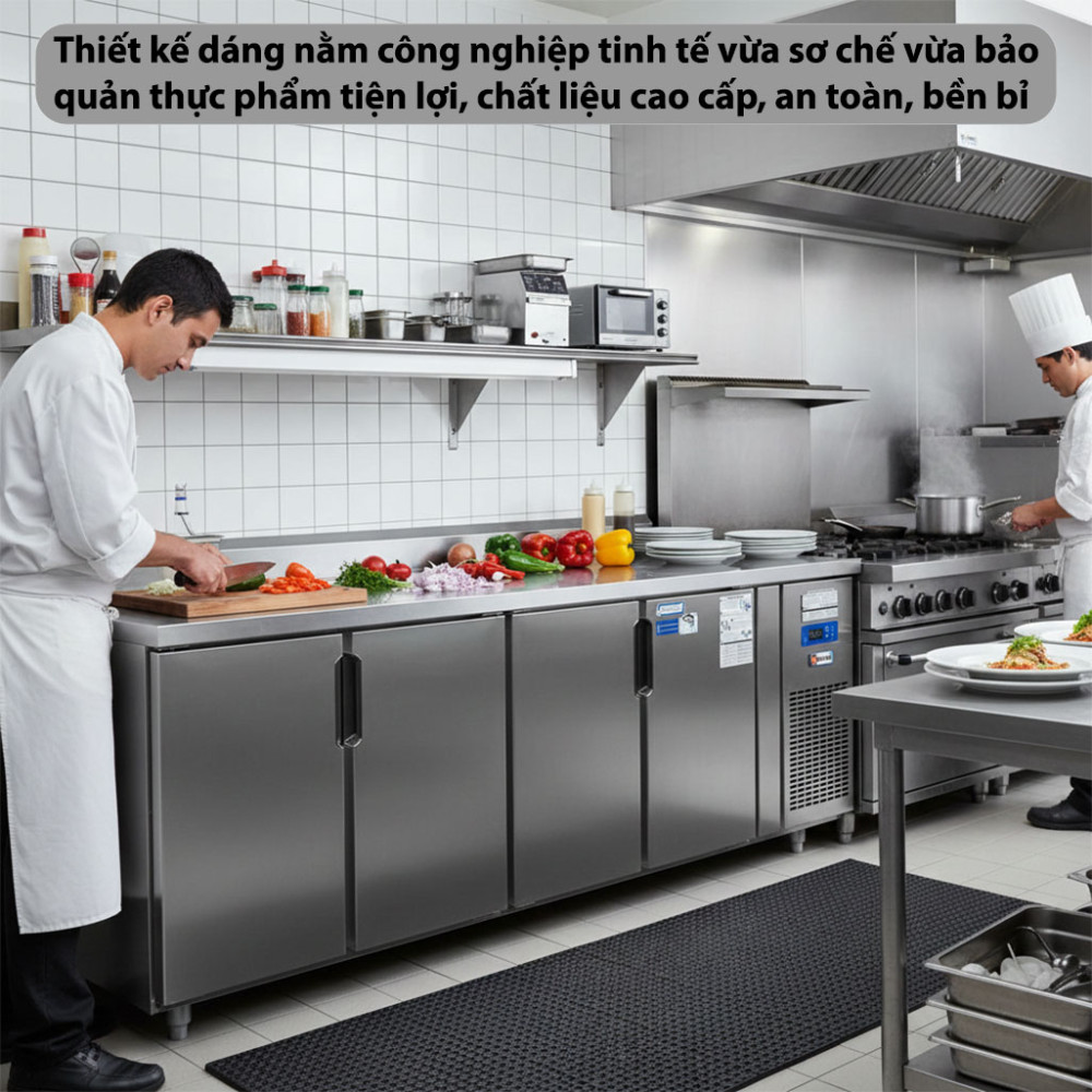 Tủ bàn mát quạt gió 4 cánh mở Unibar UB-4MI2275 - Hàng chính hãng