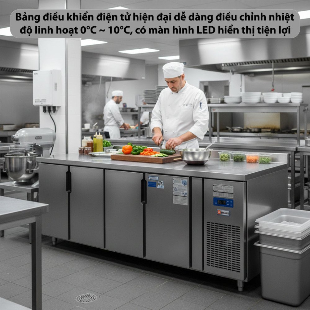Tủ bàn mát quạt gió 4 cánh mở Unibar UB-4MI2275 - Hàng chính hãng