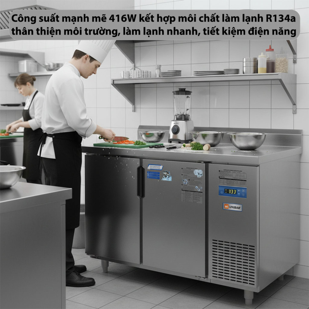 Tủ bàn mát quạt gió Unibar UB-2MI1260 - Hàng chính hãng