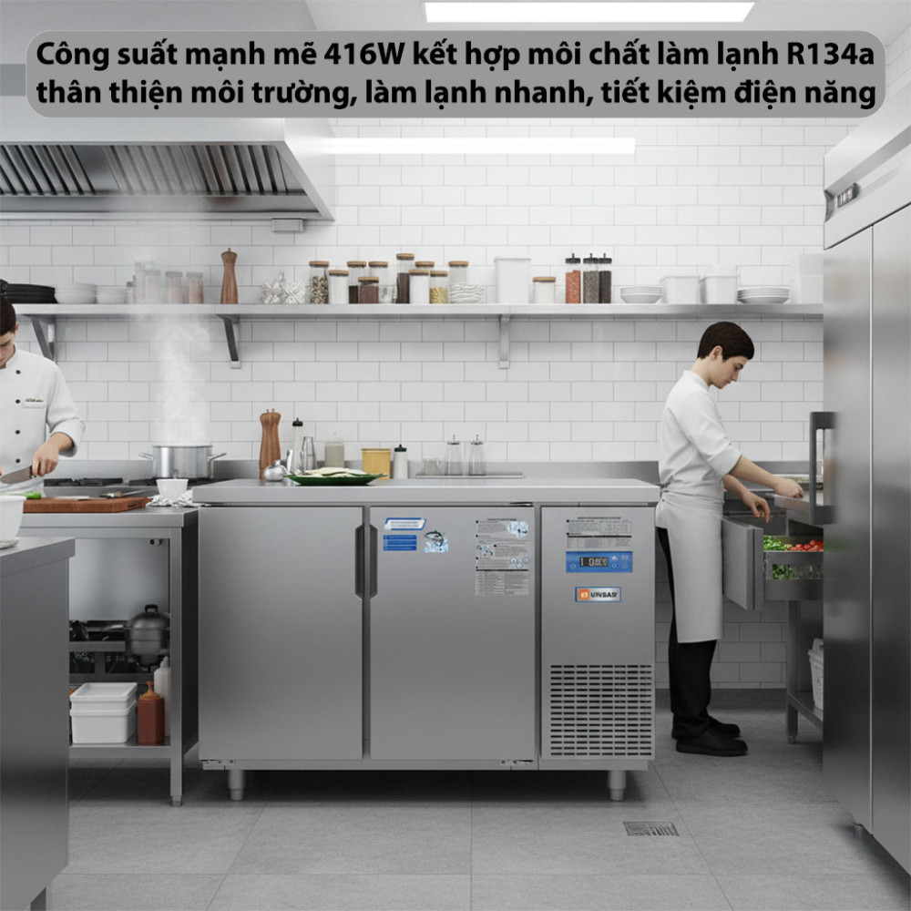 Tủ bàn mát quạt gió Unibar UB-2MI1275 - Hàng chính hãng