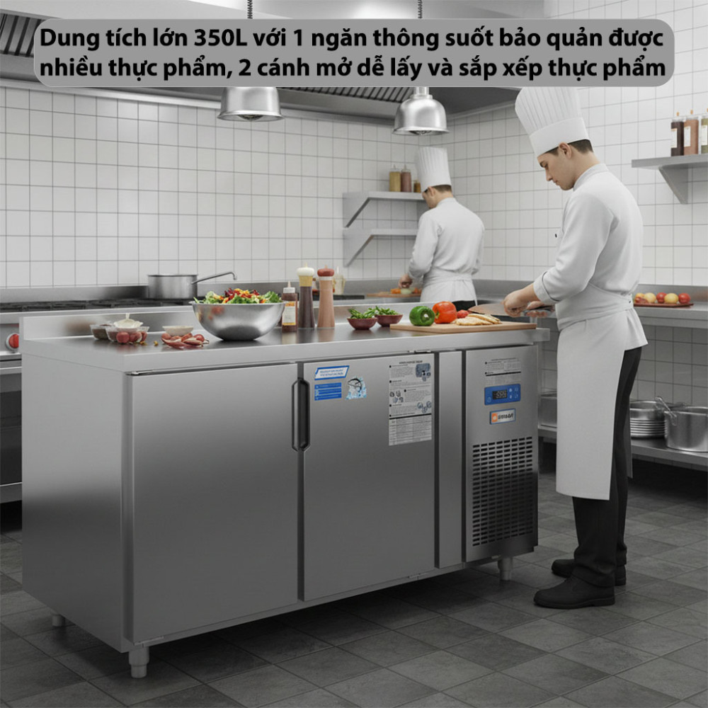 Tủ bàn mát quạt gió Unibar UB-2MI1575 - Hàng chính hãng