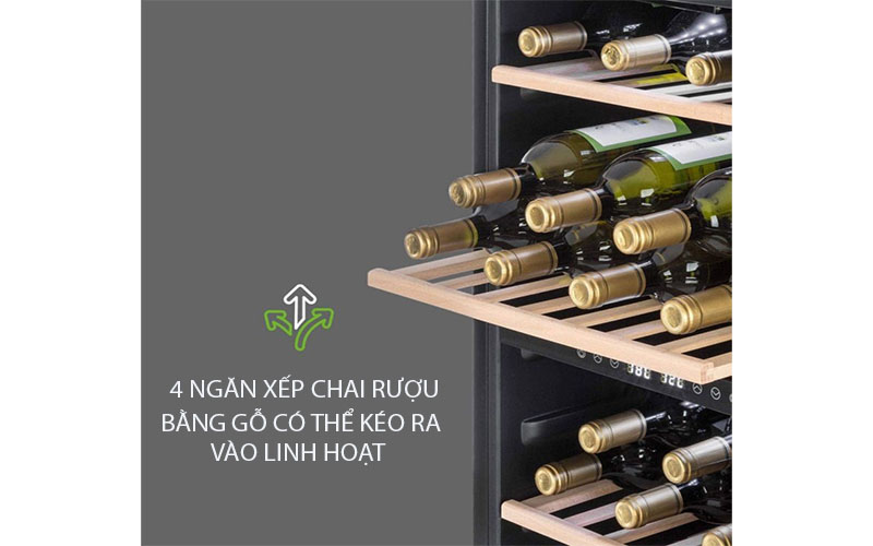 Thiết kế ngăn của Tủ bảo quản rượu vang Klarstein Vinamour 45D Silver