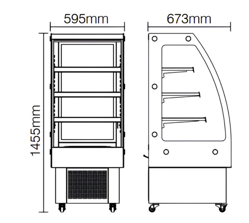 Kích thước của tủ mát trưng bày Cobi RTC-218C