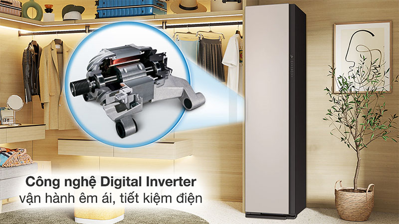 Công nghệ Inverter của Tủ chăm sóc quần áo thông minh Inverter Bespoke AirDresser 3 móc Samsung DF60A8500EG/SV