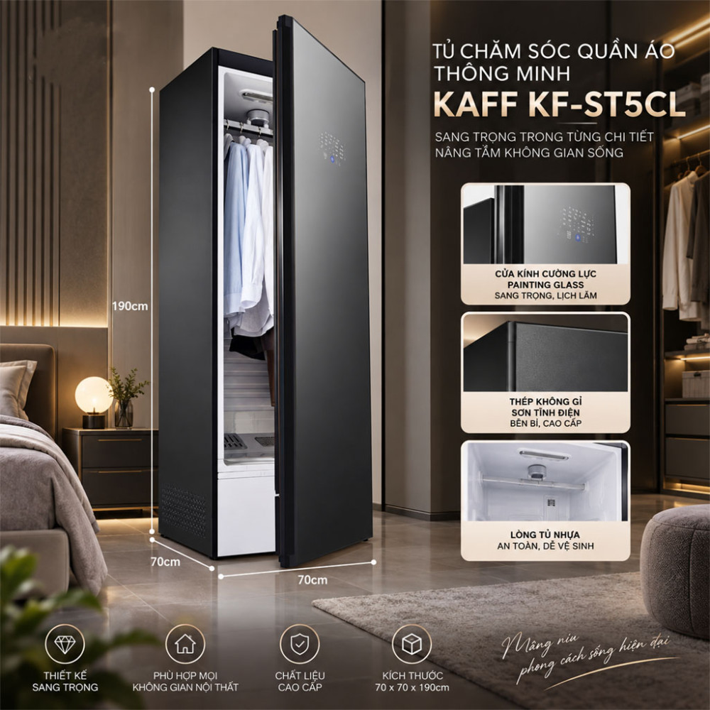 Tủ chăm sóc quần áo thông minh Kaff KF-ST5CL - Hàng chính hãng