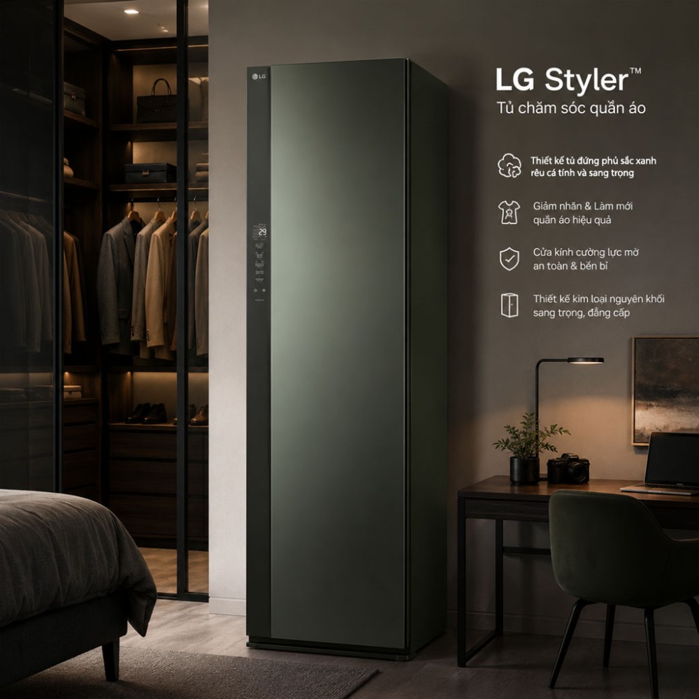Tủ chăm sóc quần áo thông minh LG Styler Inverter 5 móc SC5MNR4G.ABMPEVN - Hàng chính hãng