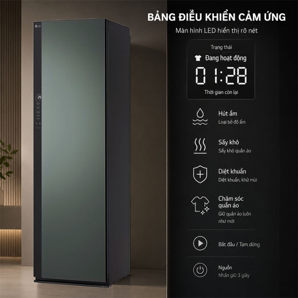 Tủ chăm sóc quần áo thông minh LG Styler Inverter 5 móc SC5MNR4G.ABMPEVN - Hàng chính hãng