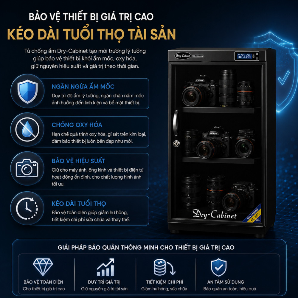 Tủ chống ẩm Kumisai DHC 100 - Hàng chính hãng