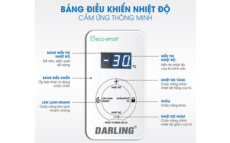 Bảng điều khiển của Tủ đông 1 ngăn Darling DMF-4799AS