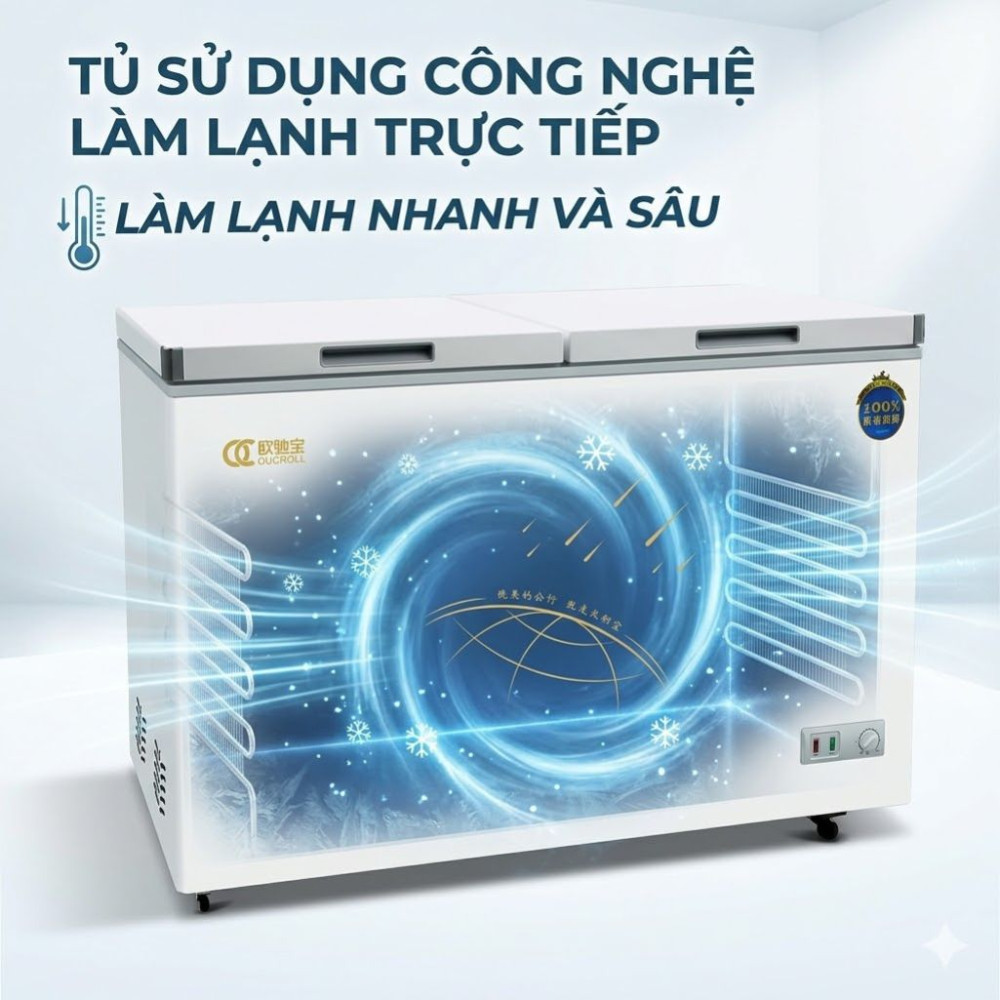 Tủ đông 2 ngăn Oucboll BCD-268 - Hàng chính hãng