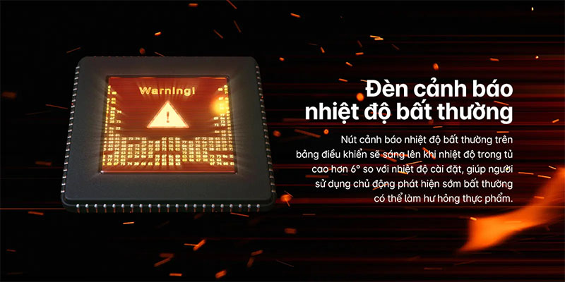 Đèn LED báo chế độ nhiệt độ của Tủ đông Inverter Aqua 515 lít AQF-C6102E
