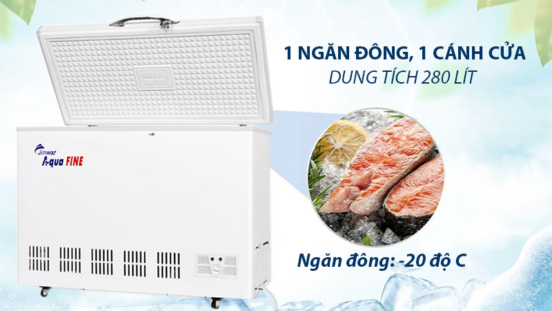 Dung tích của Tủ đông Aquafine 280 lít JW-280F