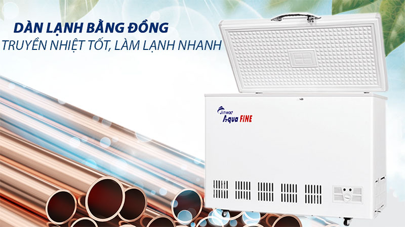 Chất liệu dàn lạnh của Tủ đông Aquafine 280 lít JW-280F