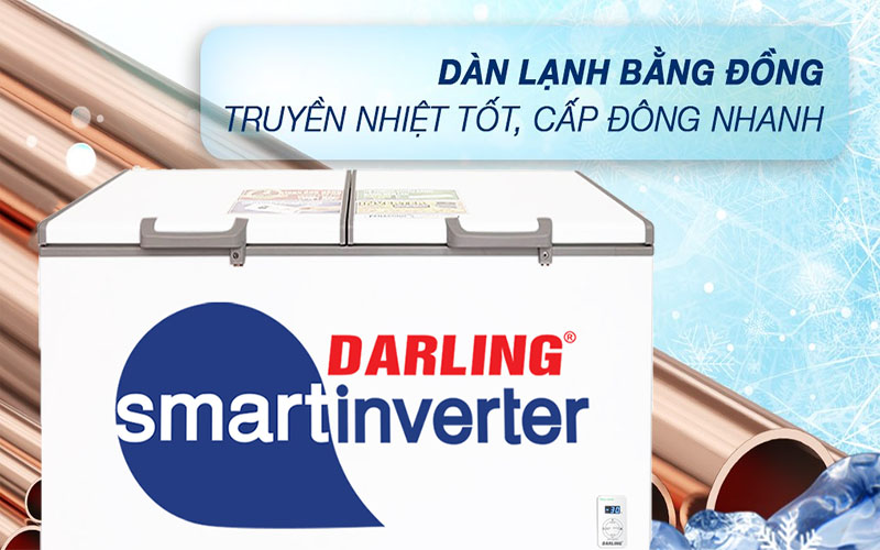 Chất liệu dàn lạnh của Tủ đông 1 ngăn 1200 lít Darling Inverter DMF-1179ASI-1