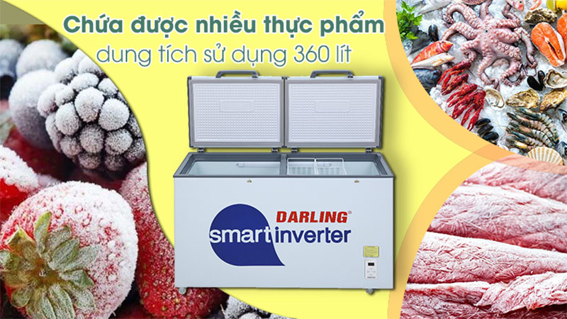 Dung tích của Tủ đông Darling Inverter 360 lít DMF-4799 ASI