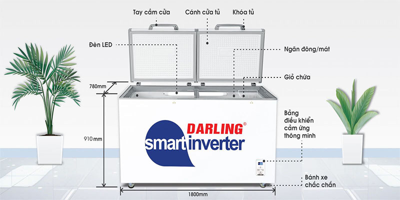 Tủ đông Darling Inverter 870 lít DMF-8779ASI