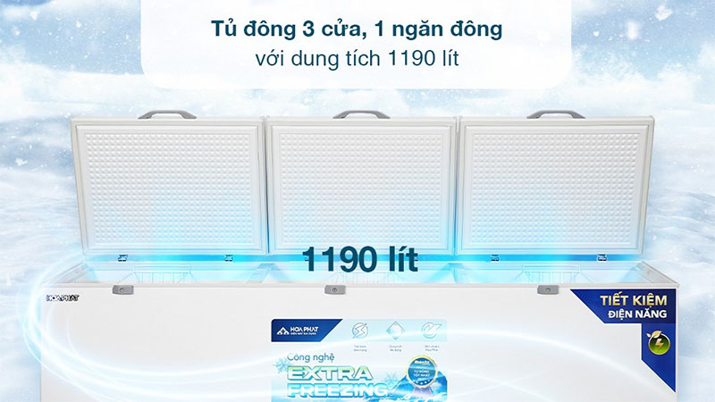 Dung tích của Tủ đông Hòa Phát 1190 lít HPF-AD61190