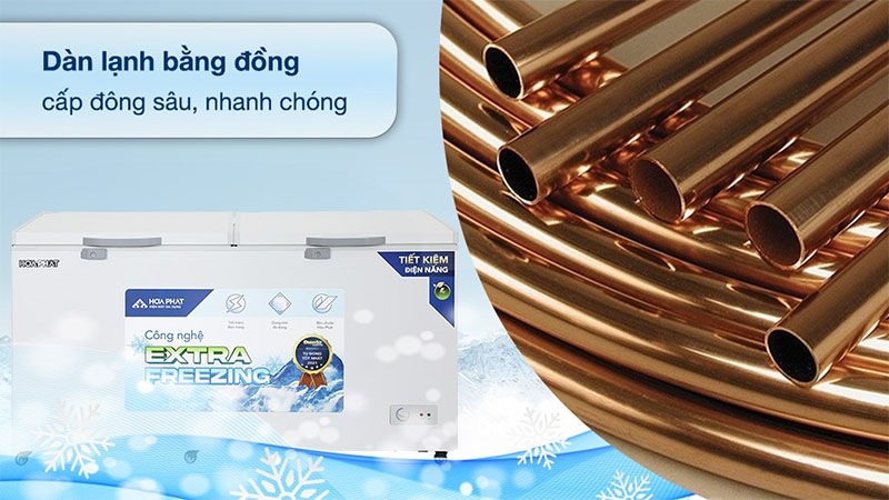 Chất liệu dàn lạnh của Tủ đông Hòa Phát 544 lít HPF-AD6544