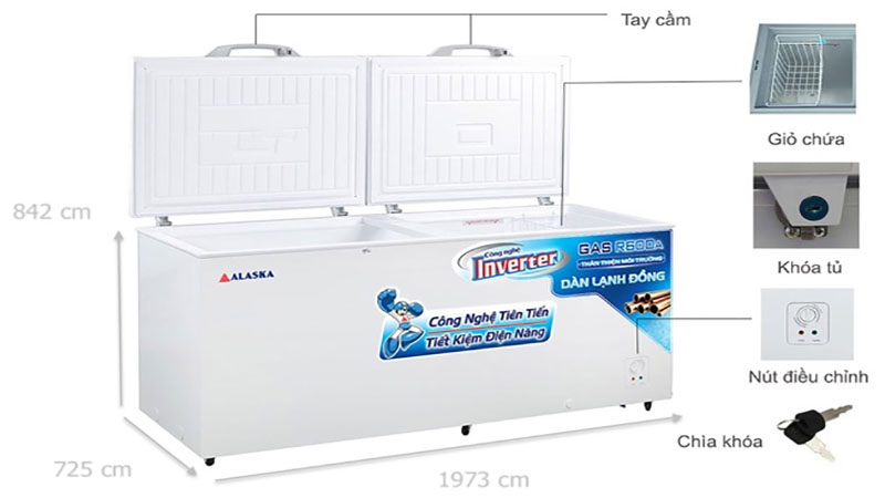 Tủ đông Inverter Alaska HB-890CI - Hàng chính hãng