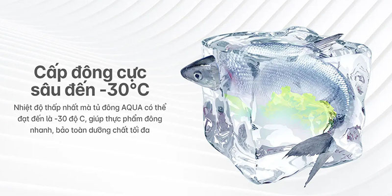 Nhiệt độ cấp đông sâu của Tủ đông Inverter Aqua 379 lít AQF-C4801EN