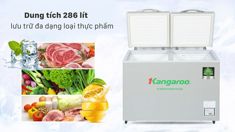 Dung tích của Tủ đông Inverter Kangaroo 286 lít KGFZ290IC1