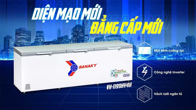 Tủ đông Inverter Sanaky VH-1199HY4K - Hàng chính hãng