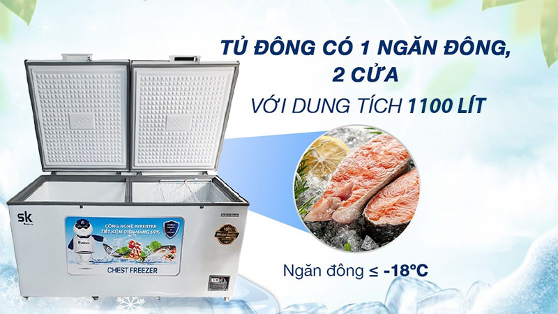 Dung tích của Tủ đông Inverter Sumikura 1100L SKF-1100SI