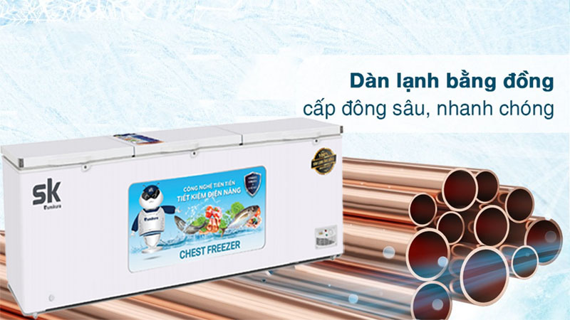 Chất liệu dàn lạnh của Tủ đông Inverter Sumikura SKF-1350SI/JS