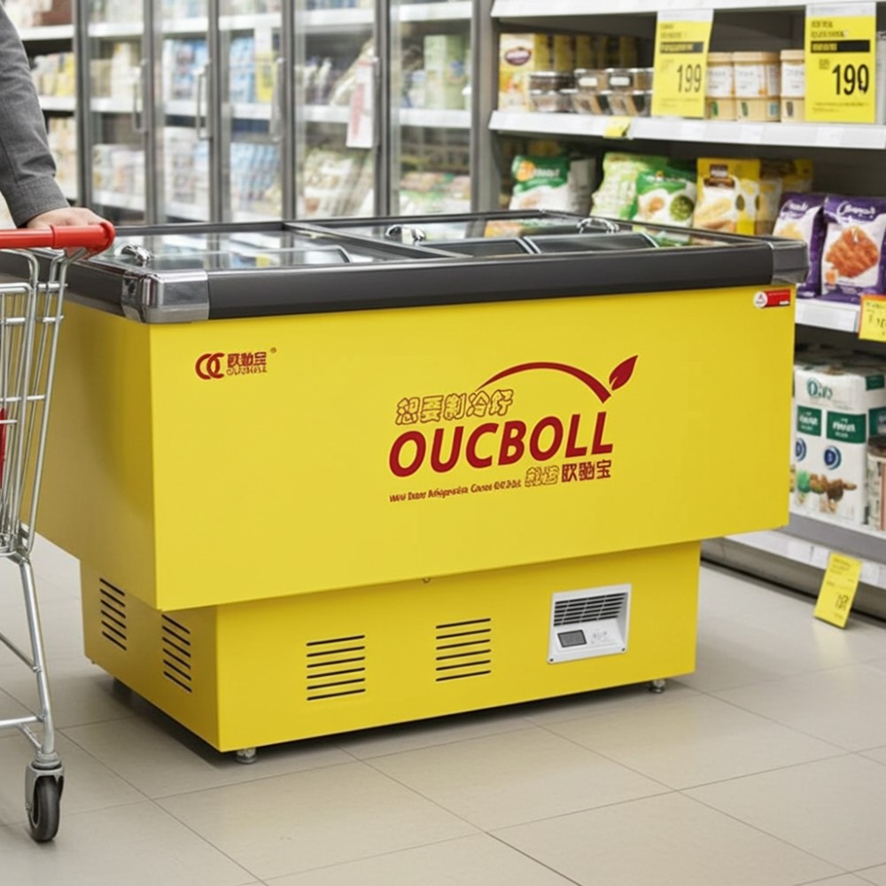 Tủ đông đáy phẳng cửa kính Oucboll SD/SC-550 - Hàng chính hãng