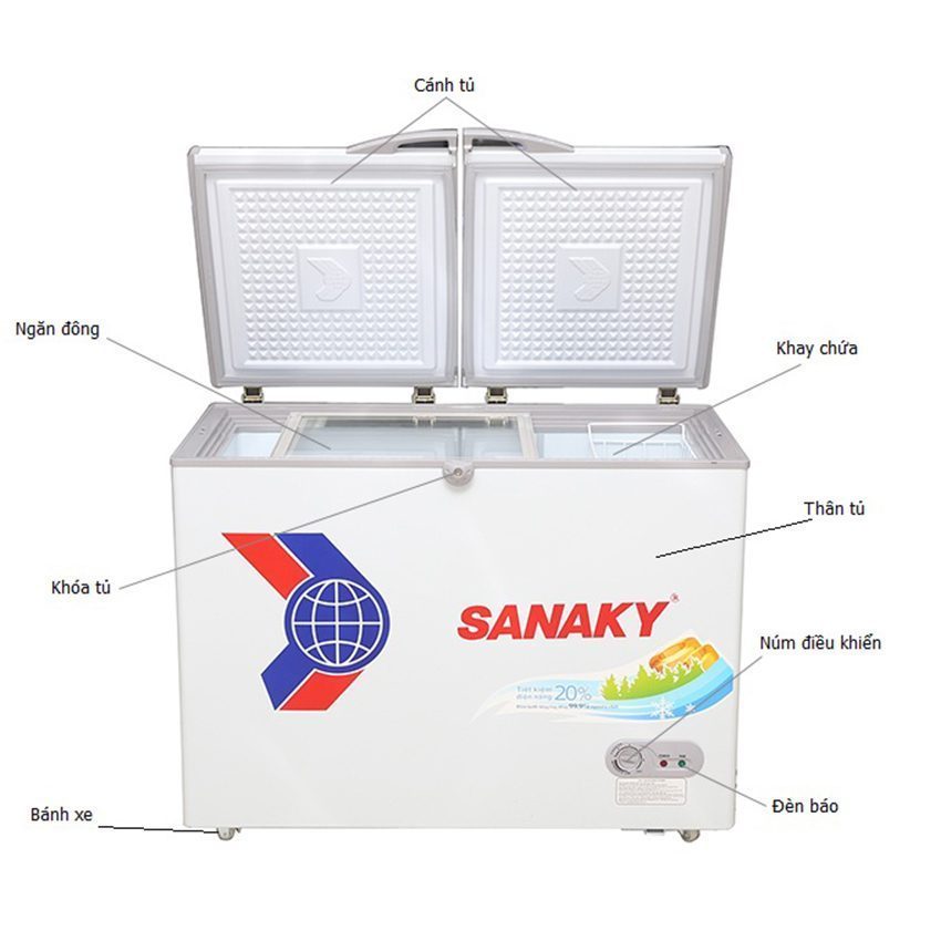Chi tiết của Tủ đông dàn đồng Sanaky VH-2599A1
